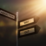 Addiction way out problem sign. Prevention and cure addiction problem concept.